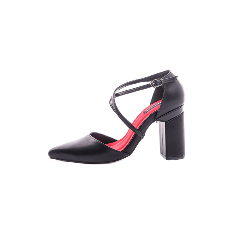 Belinda — black cross-strap pump
